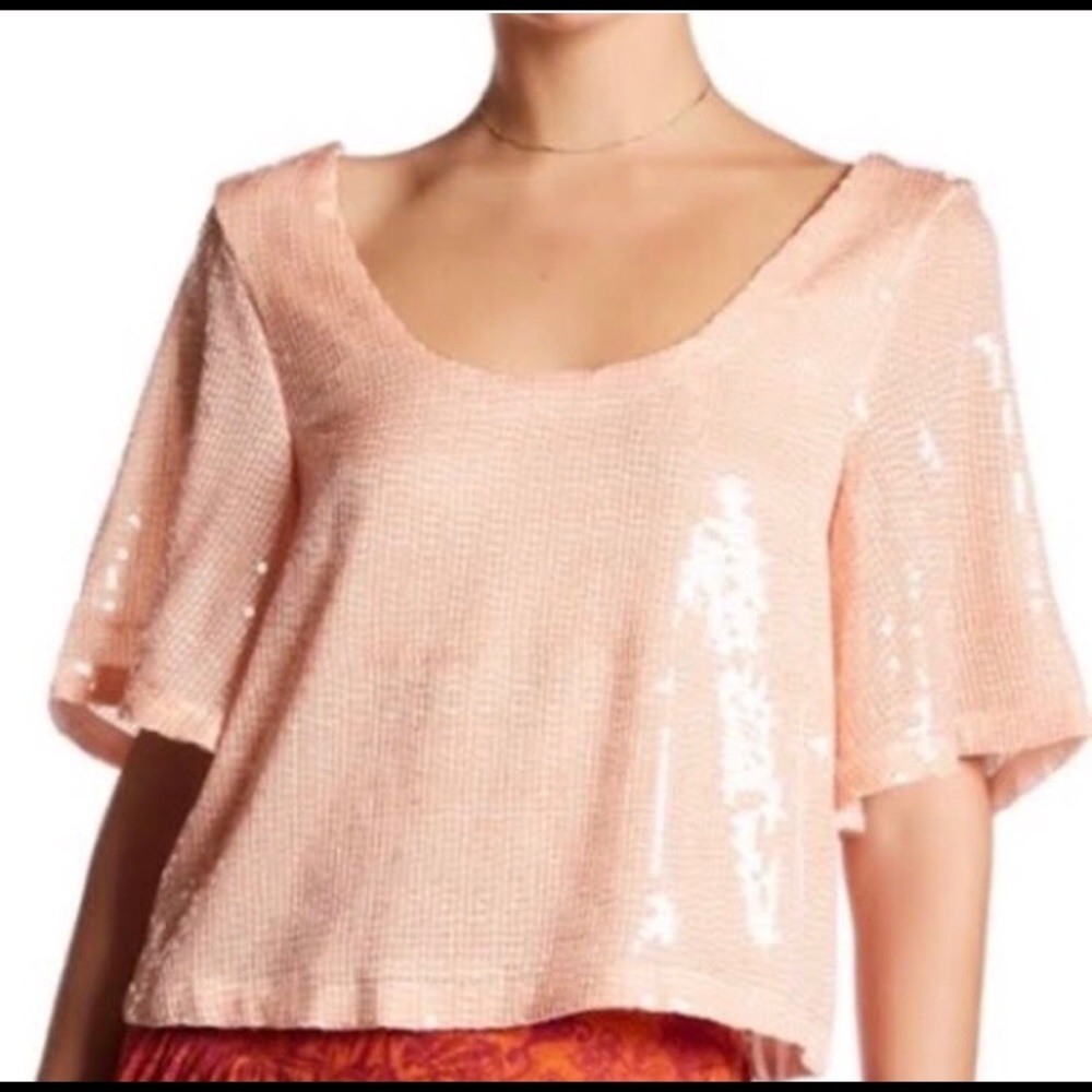 Free people Friday night fever sequin top